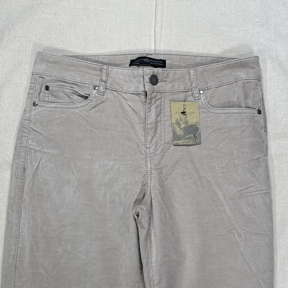Peruvian Connection Parchment Velveteen Beige Stretchy Jeans Size 8 NWT